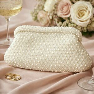 Cordé Bead Vintage Bridal Clutch Beaded Evening Bag Ivory Women Boho Romantic Lu